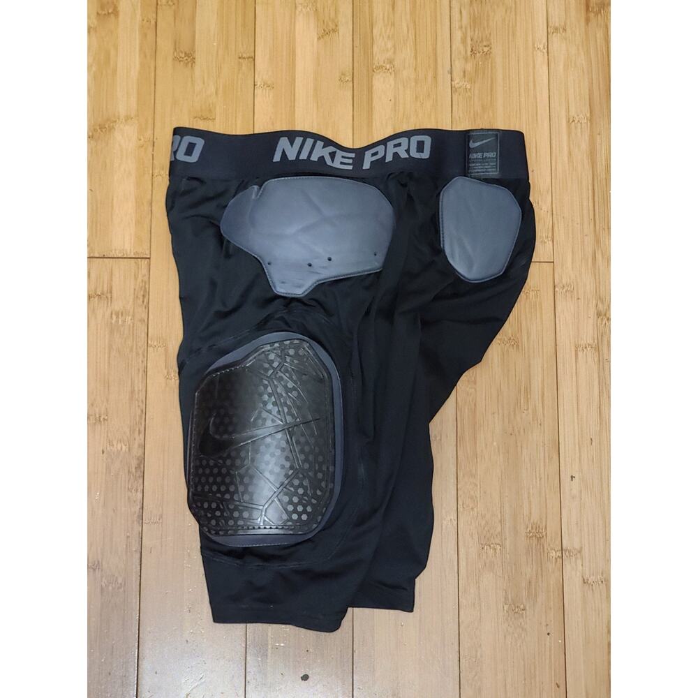Nike Pro Men's Sz Large Shorts Black Protective Compression Hyperstrong Football